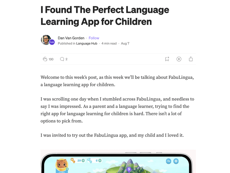 FabuLingua Review I Found The Perfect Language Learning App for Children