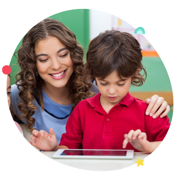 Child reading Spanish stories joyfully at an after-school program — closing the at-home reading gap for dual-language families