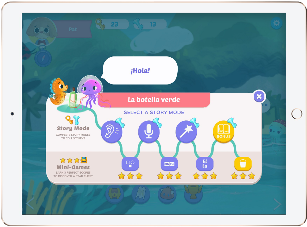 FabuLingua Learning Path on iPad — Spanish and English stories for TK-6 after-school enrichment